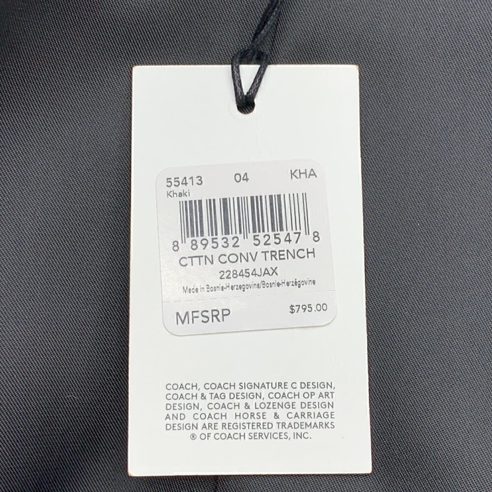 Coach Tan Trench Coat w/ Detachable Shoulders - Picture 7 of 8